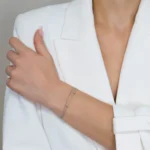 bratara din argint doua lantisoare fine bilute harmony of double layers vedere frontala