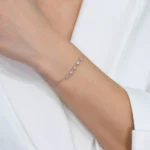 bratara din argint pietre cubic zirconia simple chic vedere frontala