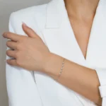 bratara din argint pietre cubic zirconia simple chic vedere frontala
