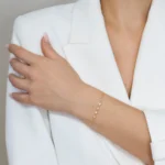 bratara aurie din argint pietre cubic zirconia simple chic vedere frontala