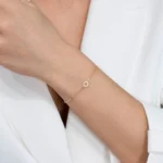 bratara aurie din argint pietre cubic zirconia Sparkle Circle vedere frontala