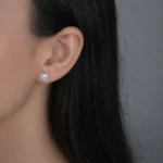 cercei din argint inima pietre cubic zirconia endless love vedere frontala