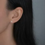 cercei din argint placat aur galben pietre cubic zirconia marquise beauty vedere frontala