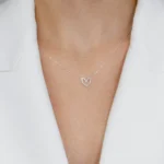 colier argint pandantiv inima shape of my heart vedere frontala