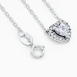 Colier din argint pandantiv inima pietre cubic zirconia Brilliant heart vedere frontala