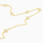 bratara aurie din argint frunzulite pietre cubic zirconia Four Leaf Treasures vedere frontala