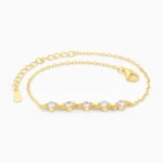 bratara aurie din argint pietre cubic zirconia simple chic vedere frontala