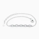 bratara din argint, design elegant cu pietre cubic zirconia, simple chic, vedere frontala