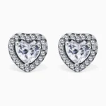 cercei din argint inima pietre cubic zirconia endless love vedere frontala