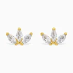 Cercei din argint placati cu aur galben cubic zirconia, Marquise beauty, frontal