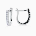 cercei din argint u pietre cubic zirconia geometric u shape vedere frontala