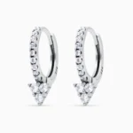 cercei rotunzi din argint pietre cubic zirconia So Charming vedere frontala