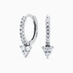 cercei rotunzi din argint pietre cubic zirconia So Charming vedere frontala