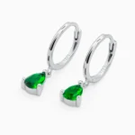 cercei rotunzi din argint pietre cubic zirconia picatura de apa stylish water drop vedere frontala