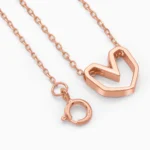 colier argint placat aur roz pandantiv inima shape of my heart vedere frontala