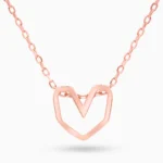 colier argint placat aur roz pandantiv inima shape of my heart vedere frontala