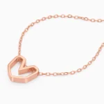 colier argint placat aur roz pandantiv inima shape of my heart vedere frontala