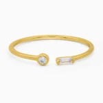 inel auriu din argint subtle elegance pietre cubic zirconia vedere frontala