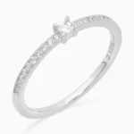 inel din argint symphony pietre cubic zirconia vedere frontala