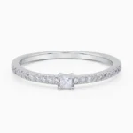 Inel din argint symphony, cu pietre cubic zirconia, design elegant, fotografiat din fata