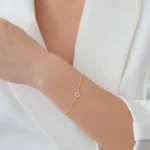 bratara aurie din argint pietre cubic zirconia Sparkle Circle vedere frontala