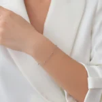 bratara din argint doua lantisoare fine bilute harmony of double layers vedere frontala