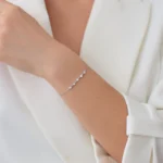 bratara din argint pietre cubic zirconia simple chic vedere frontala