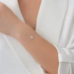 bratara din argint charm picatura apa pietre cubic zirconia teardrop vedere frontala