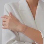 bratara din argint doua lantisoare fine bilute harmony of double layers vedere frontala
