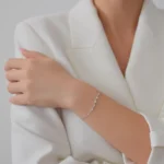 bratara din argint pietre cubic zirconia simple chic vedere frontala