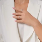 inel din argint four leaf pietre cubic zirconia vedere frontala