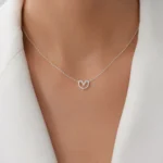 colier argint pandantiv inima shape of my heart vedere frontala