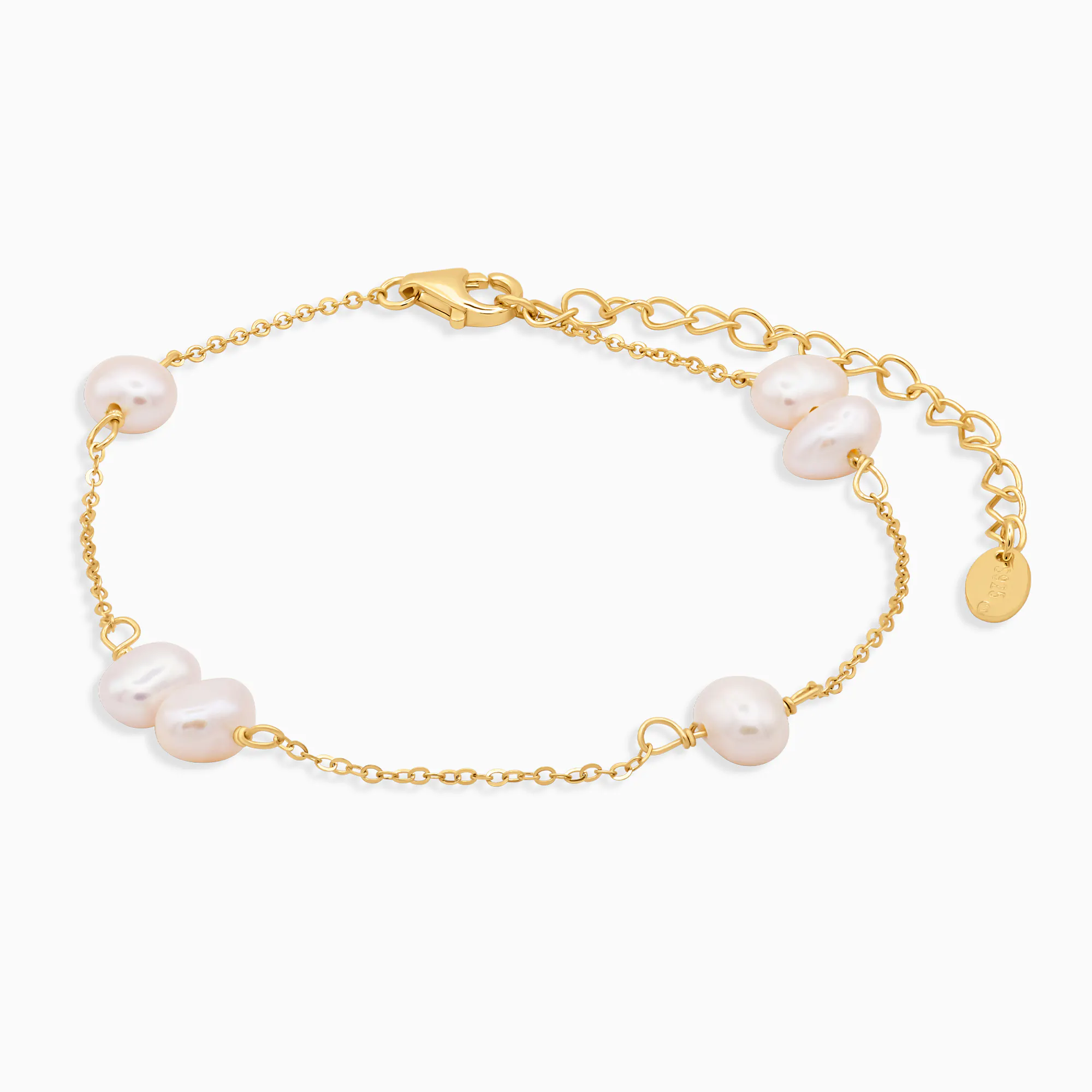 Bratara argint perle naturale cultura golden mist Bratara argint perle naturale cultura golden mist