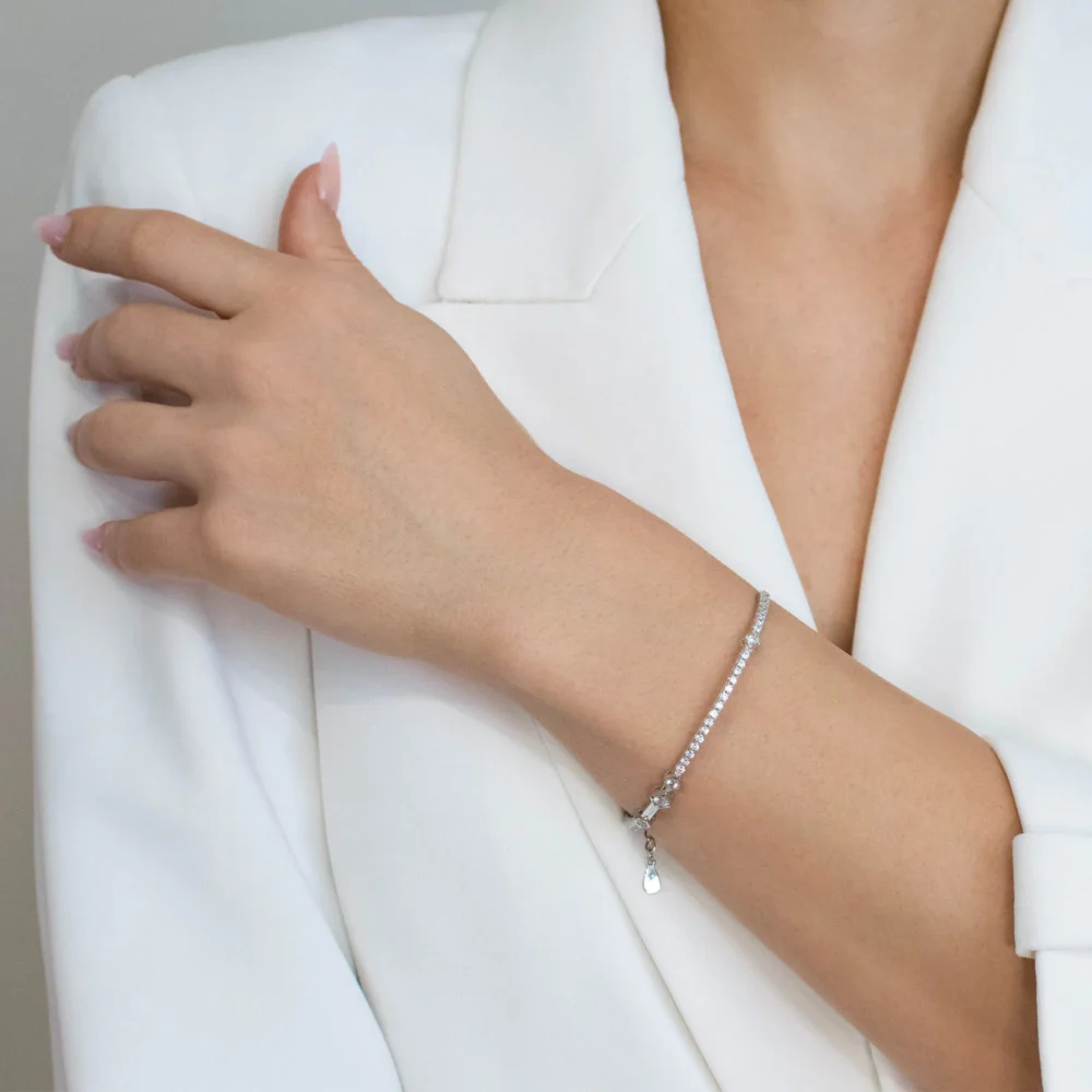 Brățară din argint cu pietre cubic zirconia – Rhythm