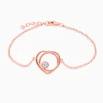 Bratara argint placata aur roz zirconia rose harmony