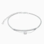 Bratara eleganta argint bile charm geometric urban shine