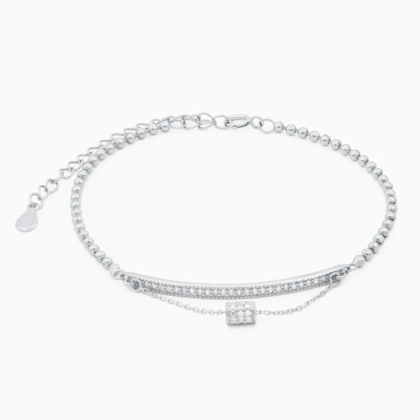 Bratara eleganta argint bile charm geometric urban shine