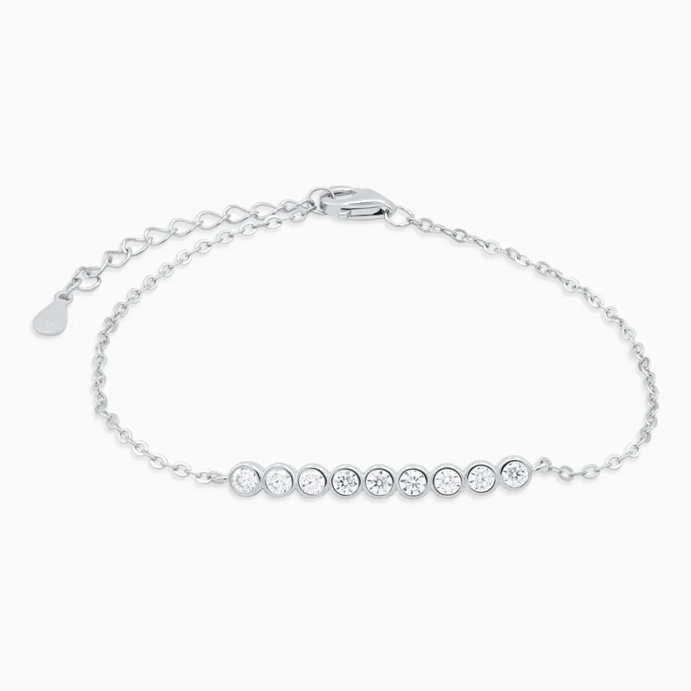Brățară fină din argint cu moissanite – Pure Light