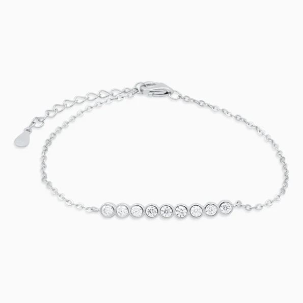 Bratara fina argint moissanite pure light