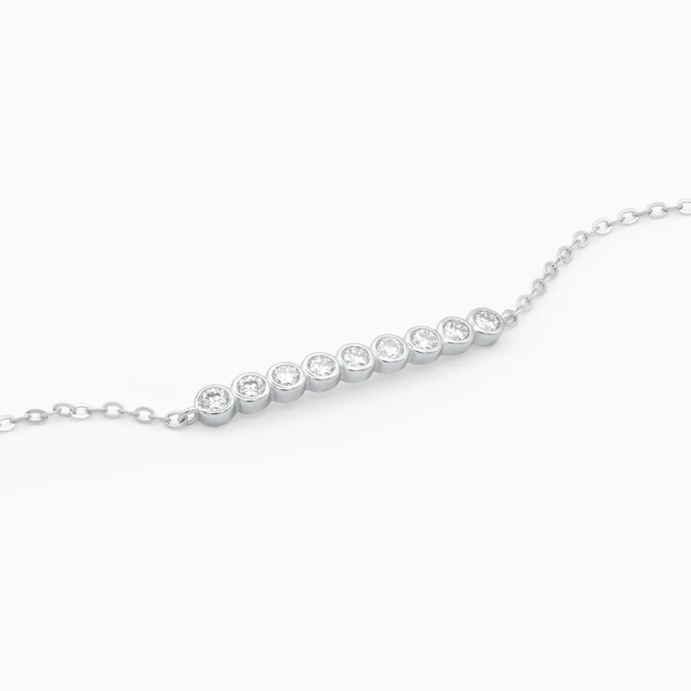 Bratara fina argint moissanite pure light detaliu pietre