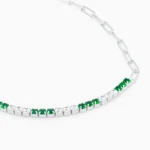 Bratara tennis argint pietre zirconia verzi delicate glow