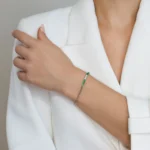 Bratara tennis argint pietre zirconia verzi delicate glow