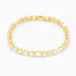 Bratara tennis argint placat aur 5 mm golden radiance