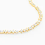 Bratara tennis argint placat aur 5 mm golden radiance