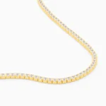 Bratara tennis argint placat aur pietre zirconia 2 mm signature