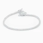 Bratara tennis argint placat rodiu pietre zirconia 2 mm signature