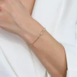 Bratara tennis argint placata aur pietre zirconia pure elegance