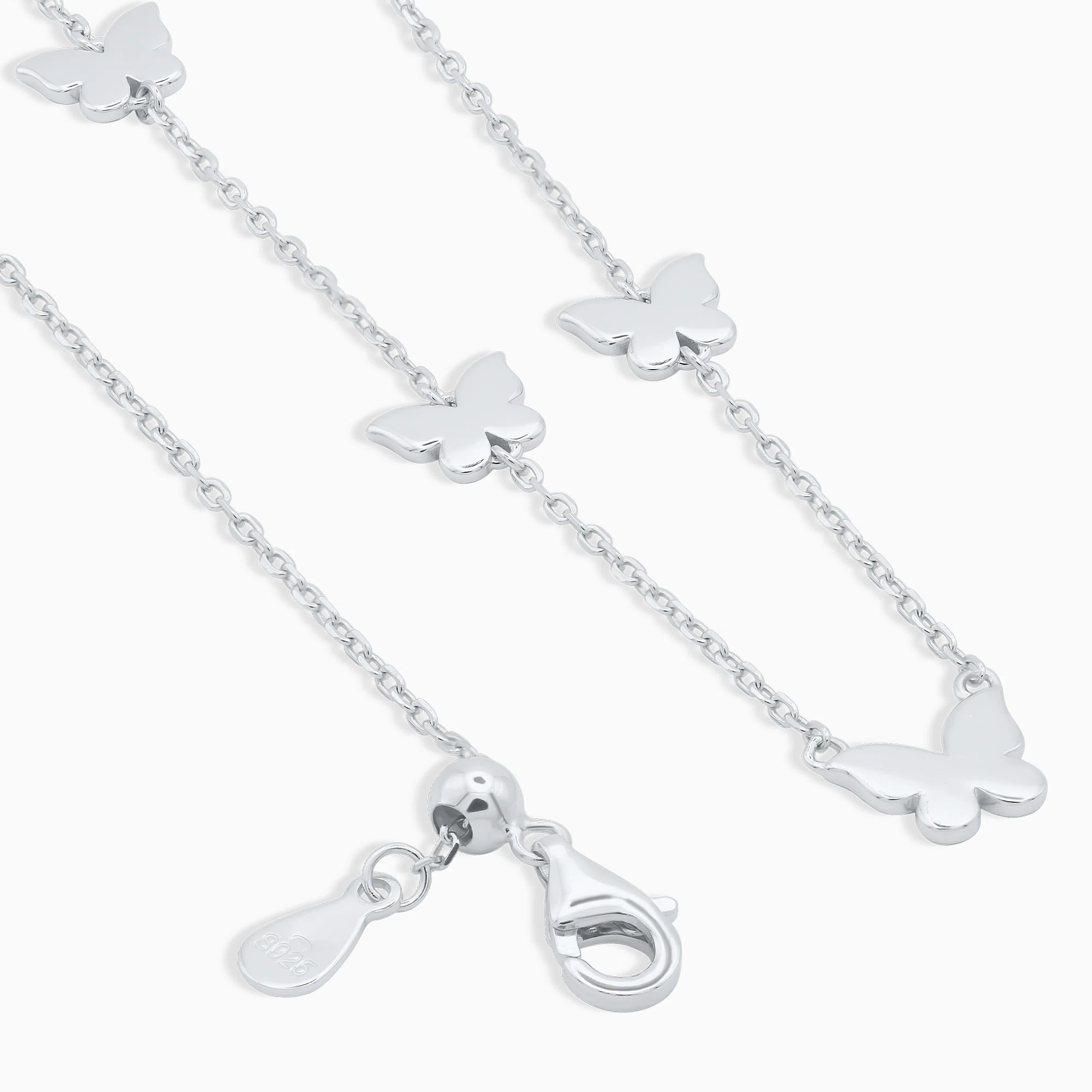 Ccolier argint fluturi Butterfly Touch detaliu inchidere Ccolier argint fluturi Butterfly Touch detaliu inchidere