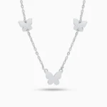 Ccolier argint fluturi Butterfly Touch vedere frontala