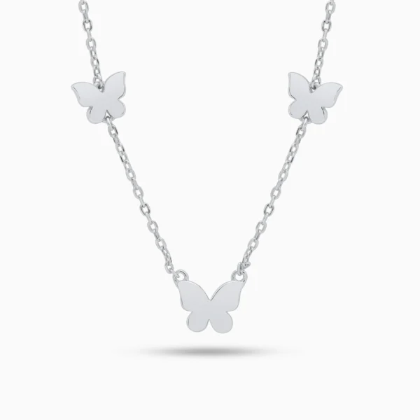 Ccolier argint fluturi Butterfly Touch vedere frontala